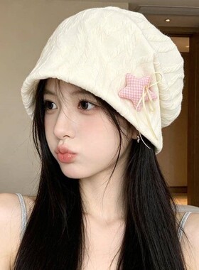 月子帽女夏季薄款大头围孕妇产妇产后睡觉帽子四季款冷帽堆堆睡帽