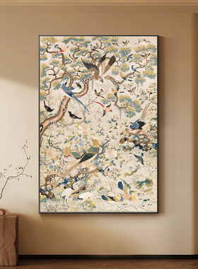 中古风客厅装饰画肌理画