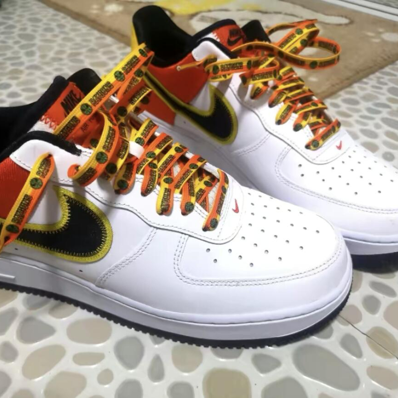 适配AirForce1外星人黑白黄色空军一号AF1印花扁形AJ1 dunk鞋带-图2