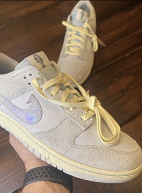 适配Nike Dunk Low 钓鱼低帮板鞋灰黄鞋带米黄色扁形鞋绳子