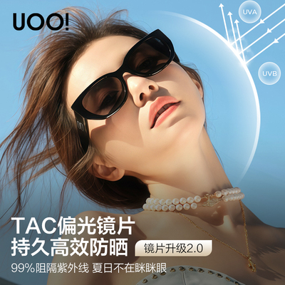优睛2025新款猫眼大框墨镜女方圆脸显脸小出游防晒近视太阳眼镜