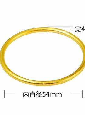 沙金古法手镯久不掉色仿真假黄金光面磨砂实心首饰传承泰国金女