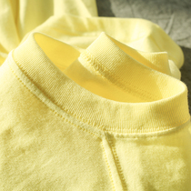 The Referral Is Awesome MILK YELLOW HEAVY POUND COMBED COTTON PURE COLOR SHORT SLEEVE T-SHIRT LEMON YELLOW MINIMALIST COUPLE HALF SLEEVE SUMMER