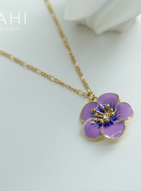 SAHI勿忘我项链女2026新款轻奢小众高级时尚锁骨链送女友生日礼物