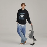 Heartboon Hart Jumper логотип печать с капюшоном с капюшоном мужская бренда прилив черный пуловер