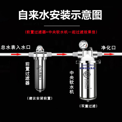 全屋大流量无盐软水机中央净水器家用去除垢阻碱自来水前置过滤器 - 图2