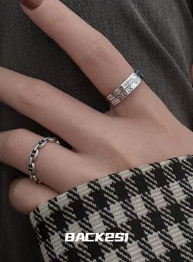 复古罗马数字开口戒指