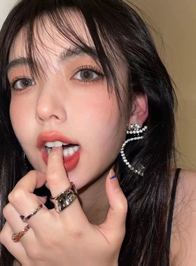 红色滴胶橘子汽水戒指