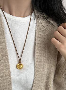 新中式古法金色福袋编绳项链女款