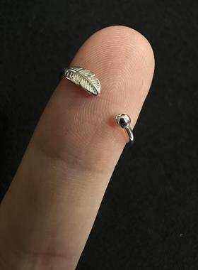 树叶羽毛戒指女轻奢高级感