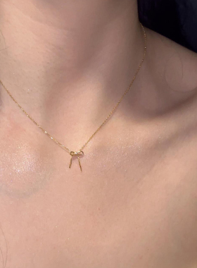 金色蝴蝶结项链女2026新款爆款