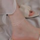Simple double layer small square anklet for women 2025 new trend