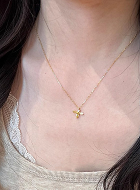 金色小蜜蜂吊坠项链女款2025新款