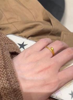 古法暴富小灵蛇戒指女小众设计