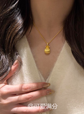 新中式金色福袋项链2025新款爆款