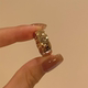 Micro-inlaid diamond ring for women's light luxury high-end ring