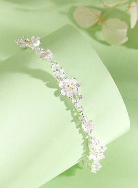 s925纯银莫离手链女生轻奢茉莉花