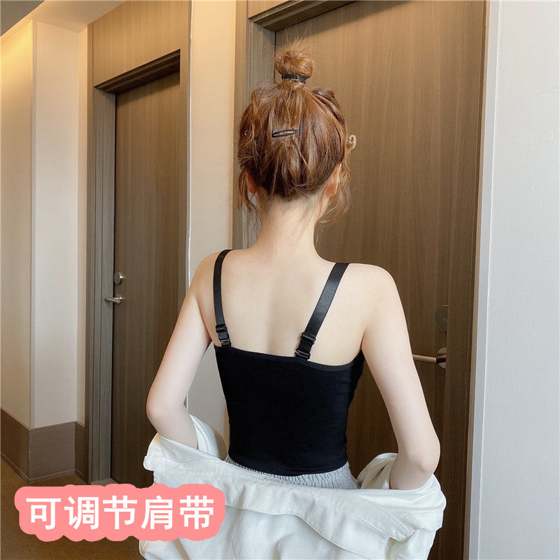 ins风吊带背心内衣女学生韩版美背打底防走光裹胸运动抹胸无钢圈-图2