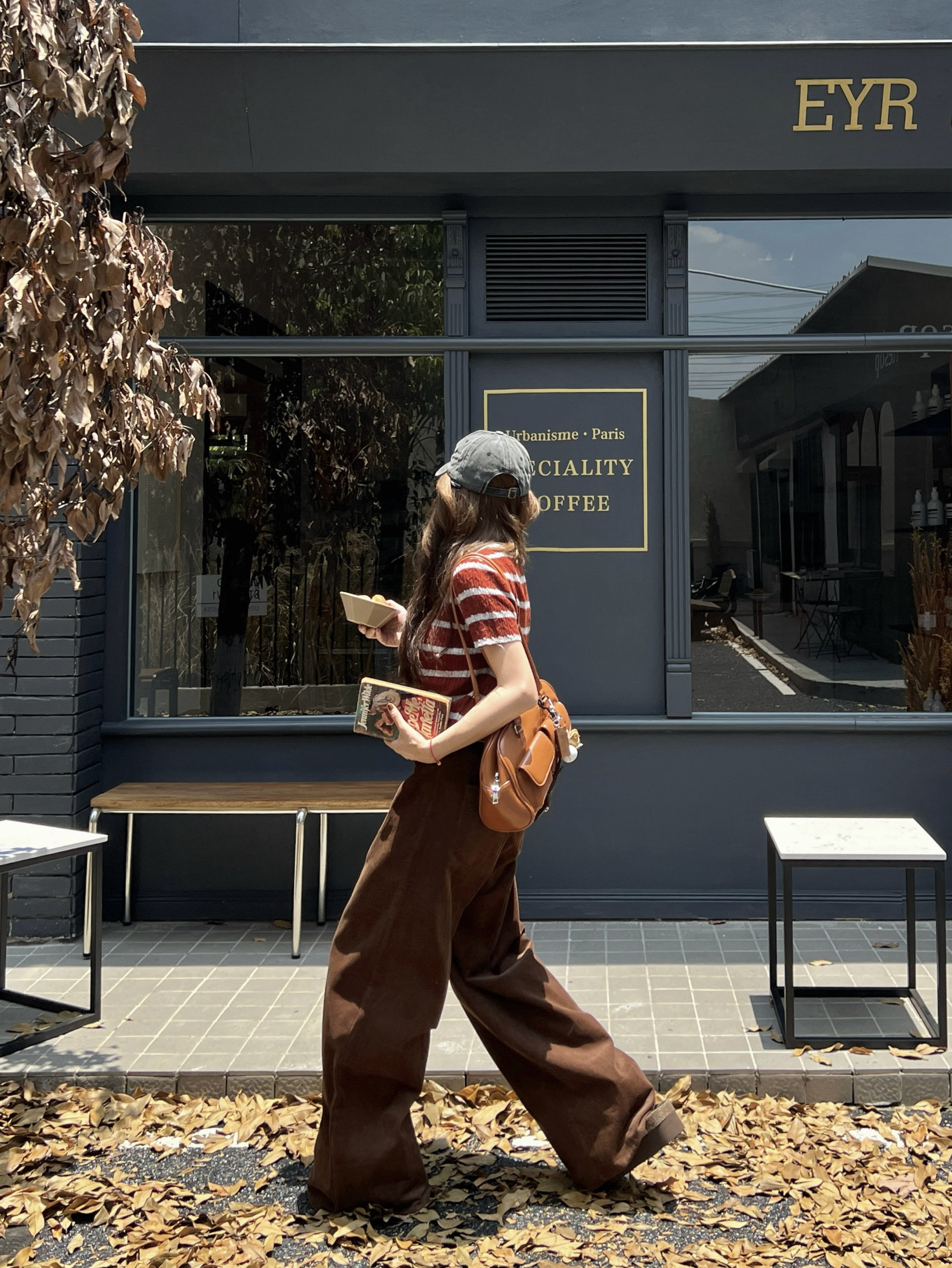 林诗琦NICKIDAILY【依旧美拉德！原创复古灯芯绒直筒阔腿拖地长裤 - 图3