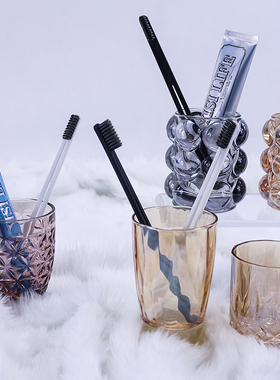浴室柜摆件牙刷牙膏玻璃漱口杯
