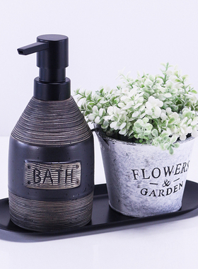 民宿装饰摆件托盘花艺浴室柜软装