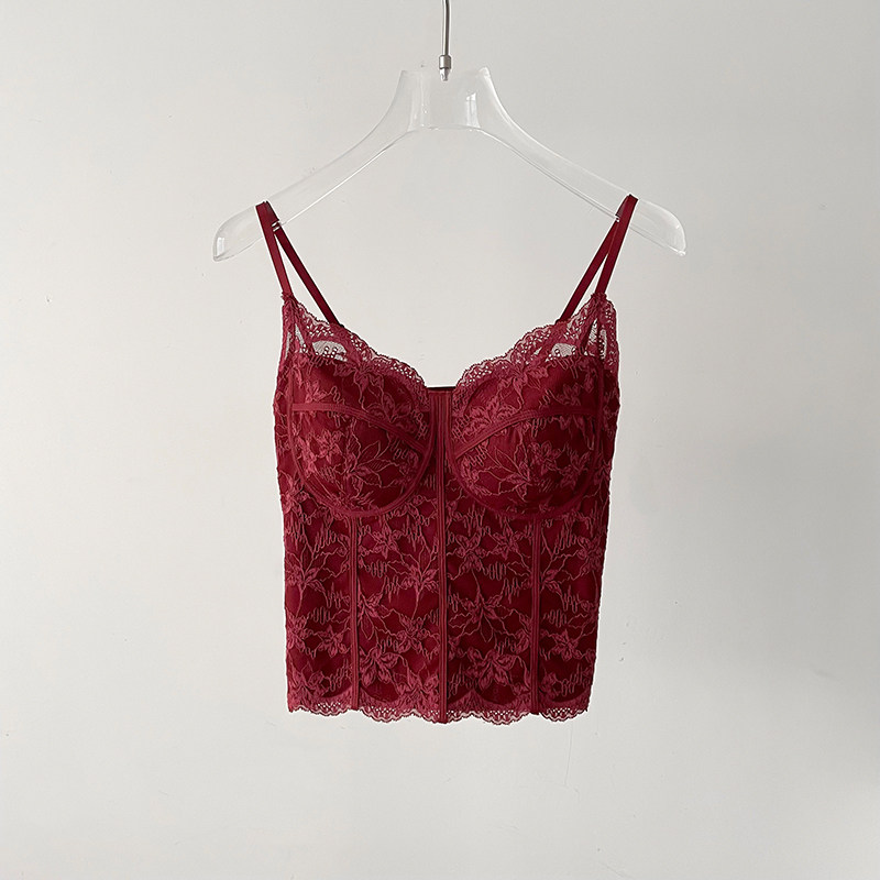 红色本命年蕾丝吊带保暖背心女带胸垫一体式美背可外穿保暖上衣女,淘宝优惠券,粉丝福利购,淘宝优惠卷