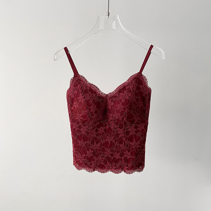 红色本命年蕾丝吊带保暖背心女带胸垫一体式美背可外穿保暖上衣女,淘宝优惠券,粉丝福利购,淘宝优惠卷