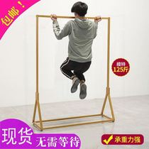 Iron Art Men And Women Clothing Store Show Show Golden Landing Style Square Pipe Clothing Racks Clothes Shop Shelves Home Clothes Racks
