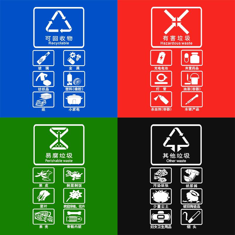 浙江杭州嘉兴垃圾分类垃圾桶家用带盖大号易腐可回收物户外环卫桶 - 图0