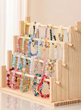 1pc Multi-Functional Wooden Bracelet Tiered Display Stand He