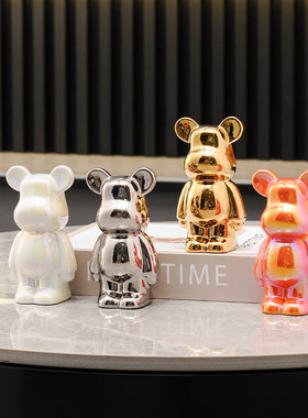 简约现代创意卡通熊轻奢收纳摆件