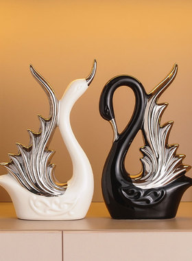 简约现代天鹅装饰摆件结婚礼物