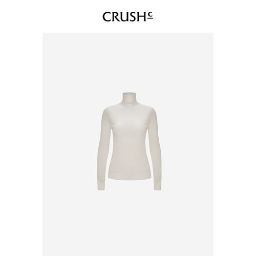 商场同款 CRUSH Collection冬季新款羊绒高领毛衣针织上衣长袖衫 - 图3