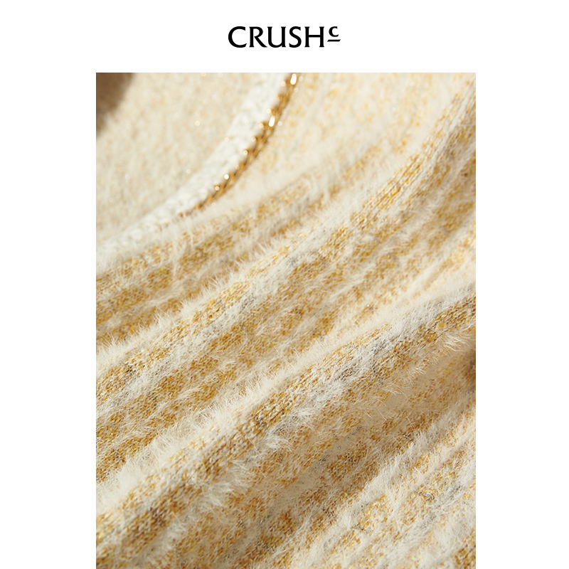 CRUSH Collection2024年早春新款流行小香风圆领开衫短款外套上衣 - 图2