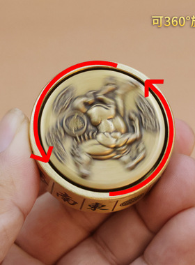 黄铜马上胡时来运转手把件