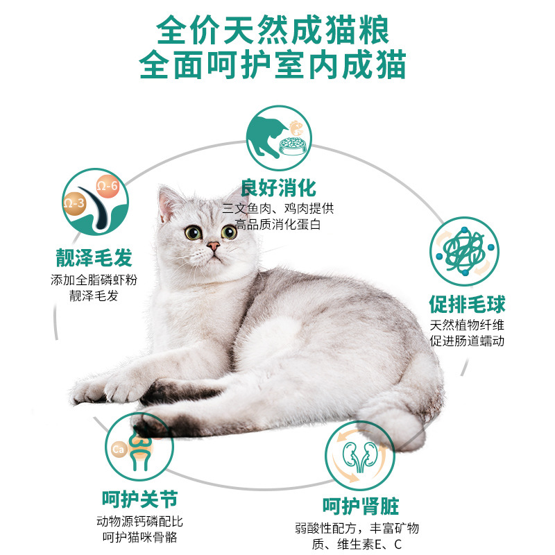 麦富迪全价猫粮1.5kg装天然磷虾三文鱼配比成年猫通用宠物粮食品-图0