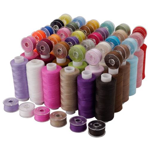 36色缝纫线加36色梭芯套装克可加手缝针卡梭芯盒装小线手缝线 - 图0