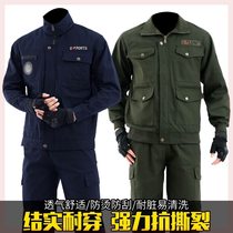 Pure Cotton Work Suit Mens Spring And Autumn Thickened Electro-Welded Clothing Labor-Wear Anti-Wear And Burn-Proof Welding Engineering Construction Site Vapor Repair Clothing