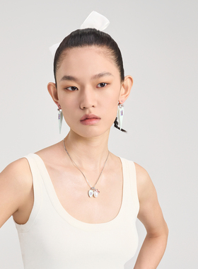 lostinecho淡水珍珠锆石项链女