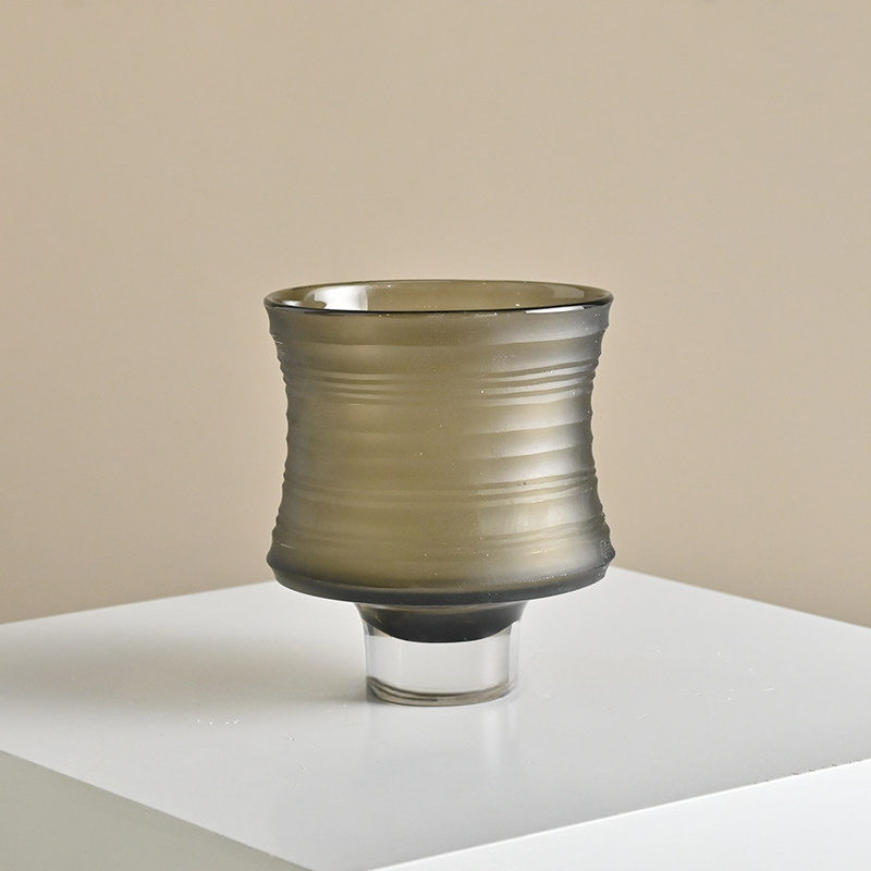 简约玻璃棕色花器客厅摆件插花样板间玄关电视柜软装饰品水培花瓶,淘宝优惠券,粉丝福利购,淘宝优惠卷