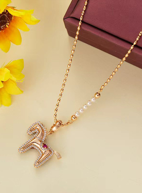 双面滴釉红色AB面气质珍珠项链