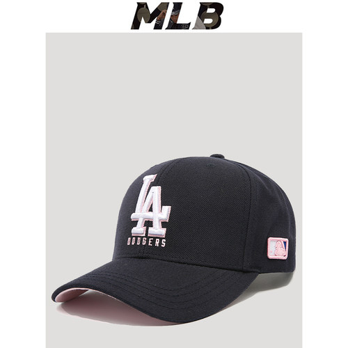 MLB棒球帽女春夏正品专柜刺绣款男潮LA鸭舌帽休闲百搭硬顶NY帽子 - 图1