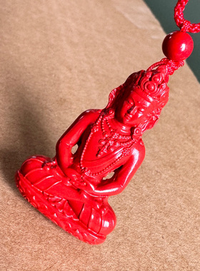 保真帝王红朱砂地藏王菩萨吊坠男女盘坐十二生肖属相守护本命佛挂