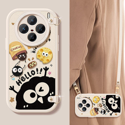 适用vivox300pro手机壳斜挎绳x200s保护套防摔x100spro硅胶全包x200ultra卡通x90pro+小煤球x80/70pro软外壳 - 图1