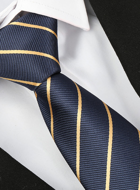 龙安豪色织涤丝商务条纹领带包邮