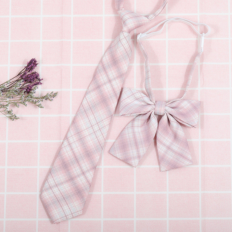 日系韩版条纹jk/dk学院风男女红绀灰蓝衬衫配饰免打领带领花套装,淘宝优惠券,粉丝福利购,淘宝优惠卷