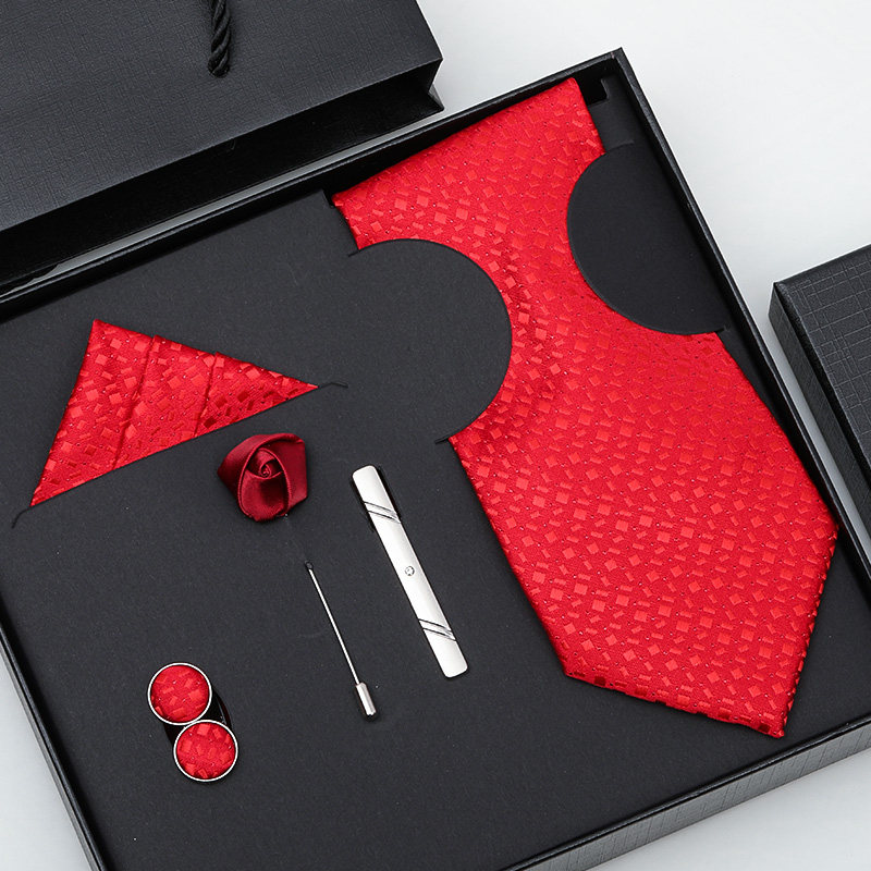 领带结婚新郎六件套男正装商务韩版8厘米手打款条纹粉色红色紫色,淘宝优惠券,粉丝福利购,淘宝优惠卷