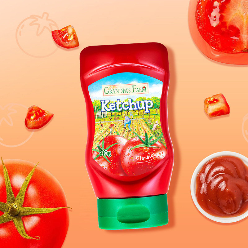 爷爷的农场番茄酱拌面酱调味料低脂薯条意面酱儿童可食用番茄沙司,淘宝优惠券,粉丝福利购,淘宝优惠卷