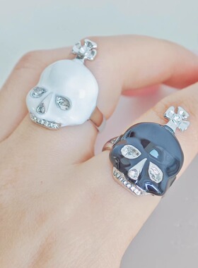 土星半面弧形鬼头骷髅头戒指立体