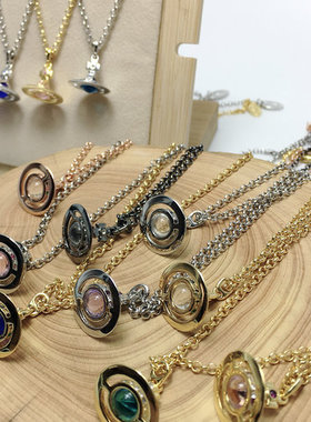 土星粉小号ORB无色珠6MM项链立体